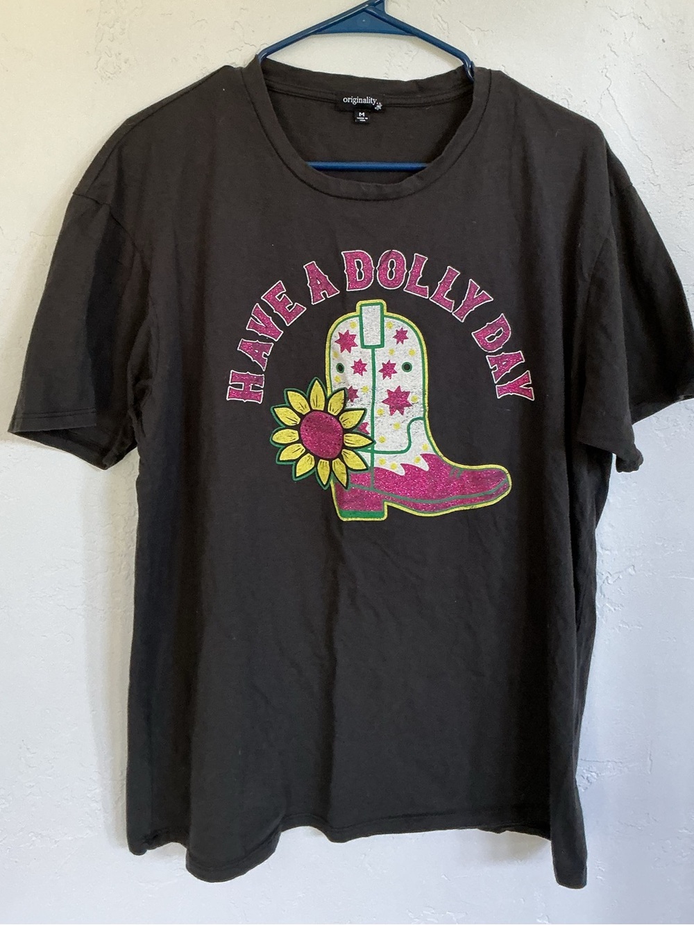 Originality Black Graphic Tee with Pink Lettering